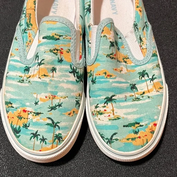 Old Navy Kids Slip-On Sneakers - Green and Orange - Picture 2 of 3